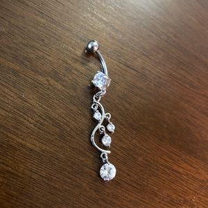 Piercing pagoda sterling silver dangling naval ring